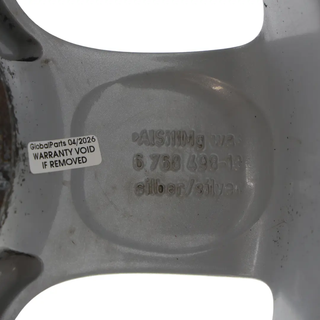 Alloy Rim 15" 5,5J 5-Start Spooler 100 to Mini Cooper One R50 R55 R56 Silver Wheel with Part number 6768498 Mini Cooper One R50 R55 R56 Silver Wheel Alloy Rim 15" 5,5J 5-Start Spooler 100 - SKU 6768498-3 - Part number 6768498