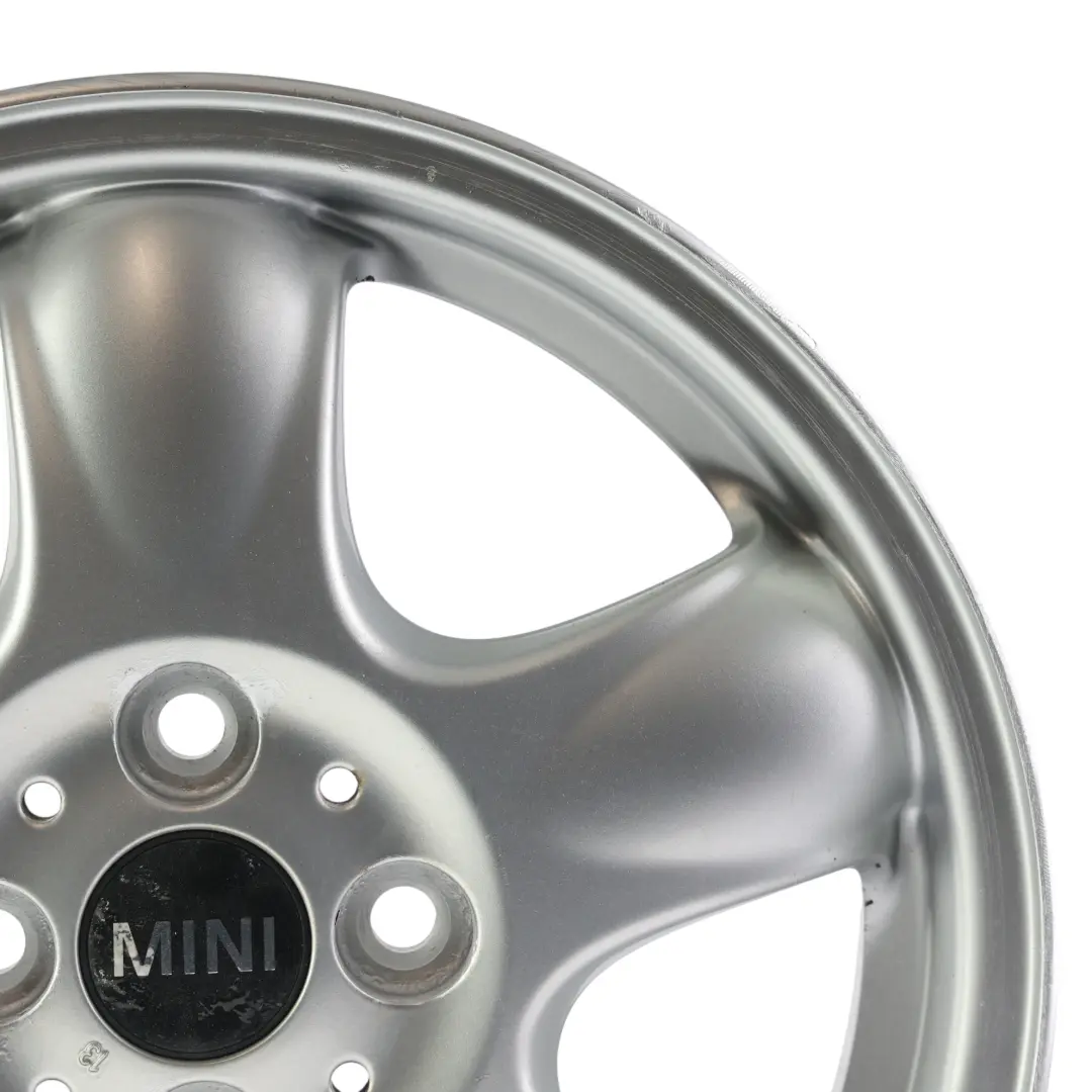Alloy Rim 15" 5,5J 5-Start Spooler 100 to Mini Cooper One R50 R55 R56 Silver Wheel with Part number 6768498 Mini Cooper One R50 R55 R56 Silver Wheel Alloy Rim 15" 5,5J 5-Start Spooler 100 - SKU 6768498-3 - Part number 6768498