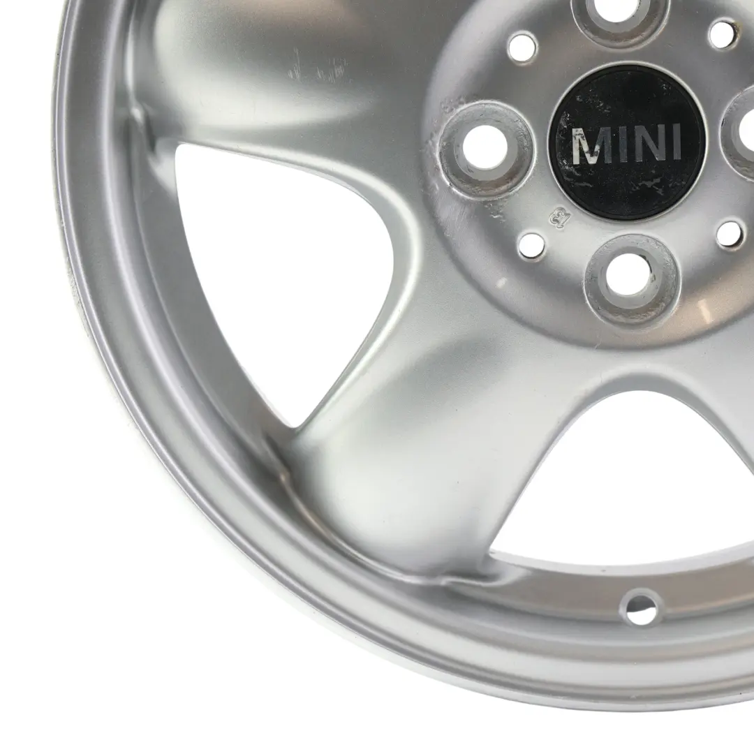 Alloy Rim 15" 5,5J 5-Start Spooler 100 to Mini Cooper One R50 R55 R56 Silver Wheel with Part number 6768498 Mini Cooper One R50 R55 R56 Silver Wheel Alloy Rim 15" 5,5J 5-Start Spooler 100 - SKU 6768498-3 - Part number 6768498