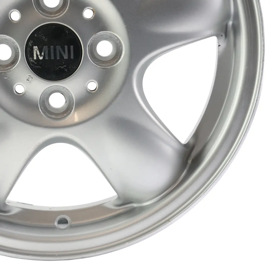 Alloy Rim 15" 5,5J 5-Start Spooler 100 to Mini Cooper One R50 R55 R56 Silver Wheel with Part number 6768498 Mini Cooper One R50 R55 R56 Silver Wheel Alloy Rim 15" 5,5J 5-Start Spooler 100 - SKU 6768498-3 - Part number 6768498