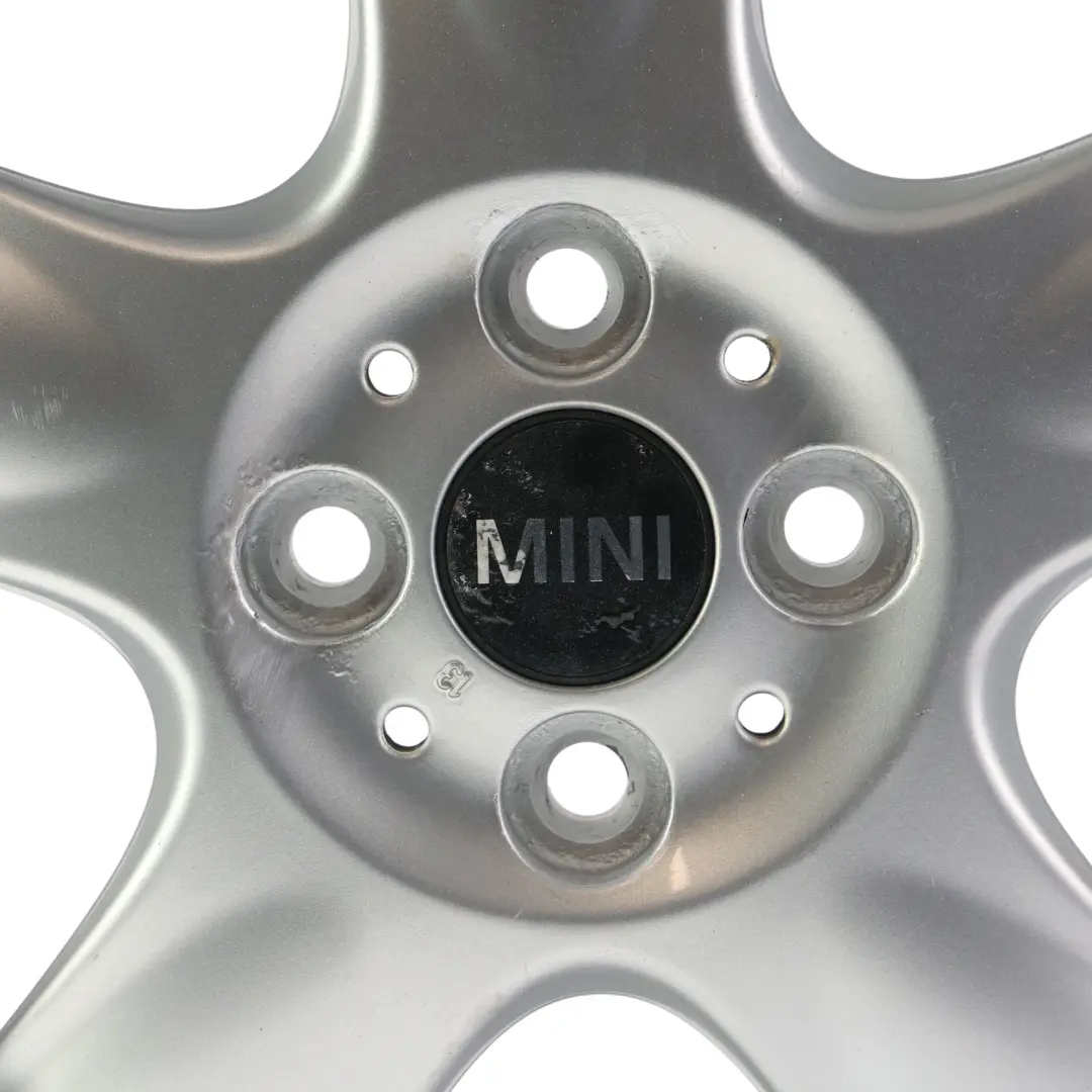 Alloy Rim 15" 5,5J 5-Start Spooler 100 to Mini Cooper One R50 R55 R56 Silver Wheel with Part number 6768498 Mini Cooper One R50 R55 R56 Silver Wheel Alloy Rim 15" 5,5J 5-Start Spooler 100 - SKU 6768498-3 - Part number 6768498