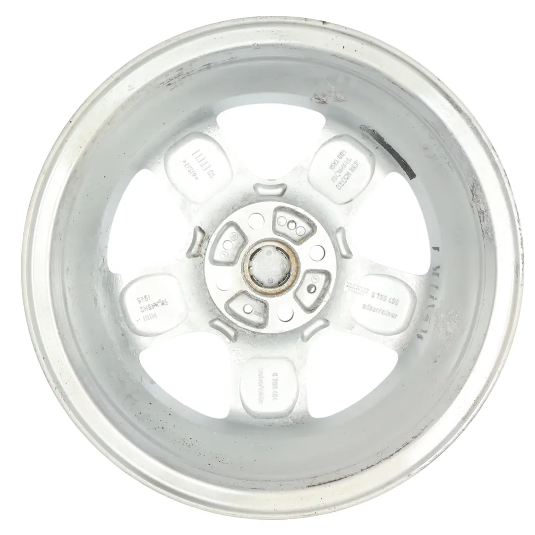 Mini R50 R56 Silberne Leicht metall felge 15" 5,5J ET:45 5-Start Spooler 100 - SKU 6768498-7 - Teilenummer 6768498