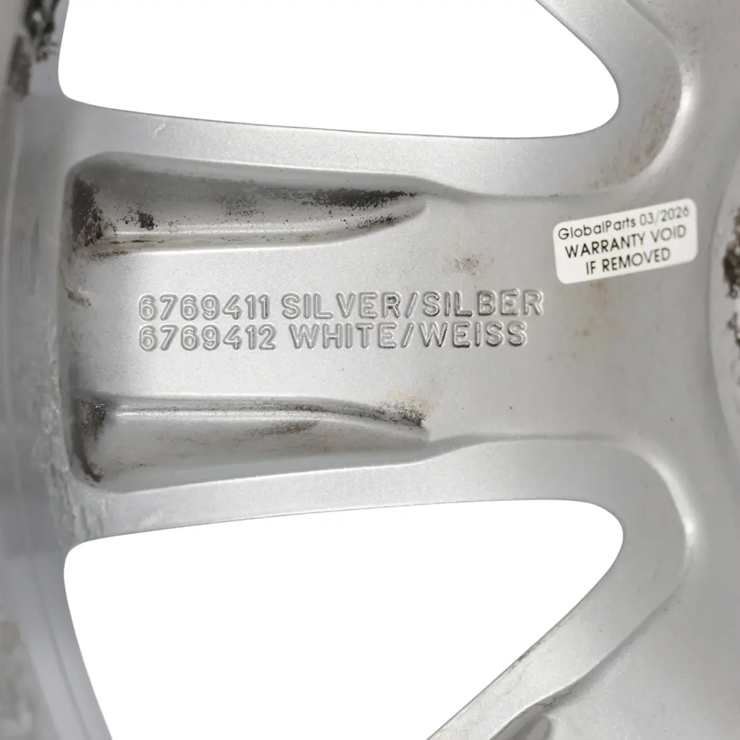 Alloy Rim 17" 7J Crown Spoke 104 to Mini Cooper One R50 R55 R56 R57 Silver Wheel with Part number 6769411 Mini Cooper One R50 R55 R56 R57 Silver Wheel Alloy Rim 17" 7J Crown Spoke 104 - SKU 6769411-3 - Part number 6769411