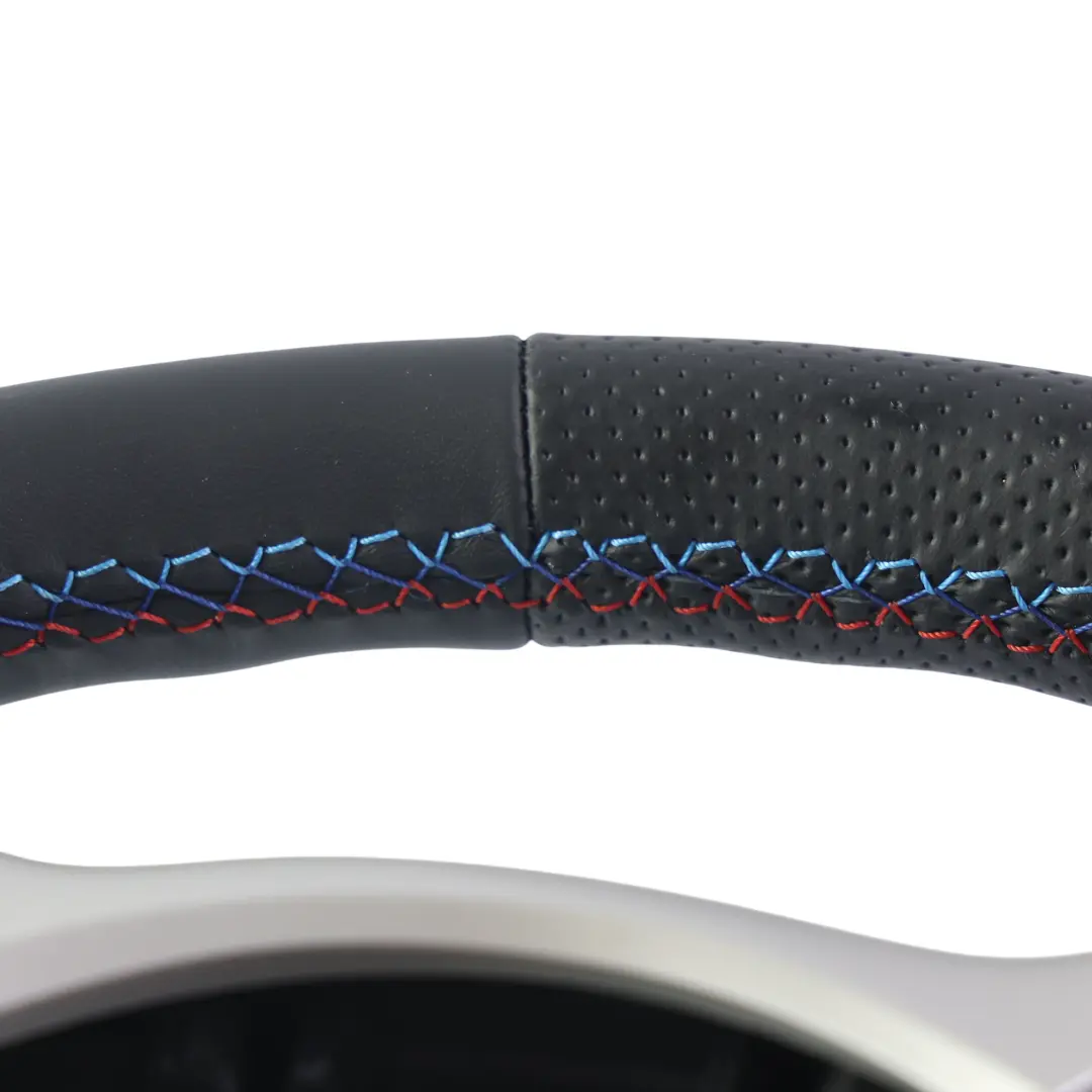 BMW E46 NEW Black Leather Sport Steering Wheel 3 Spoke M-tricoloured threads - SKU 6770417-1 - Part number 6770417