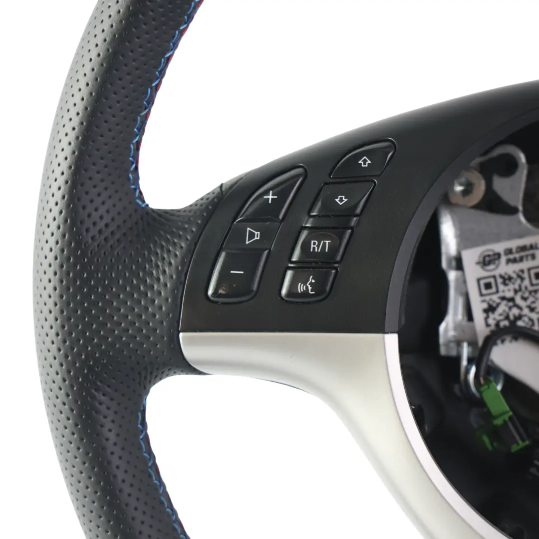 BMW E46 NEW Black Leather Sport Steering Wheel 3 Spoke M-tricoloured threads - SKU 6770417-1 - Part number 6770417