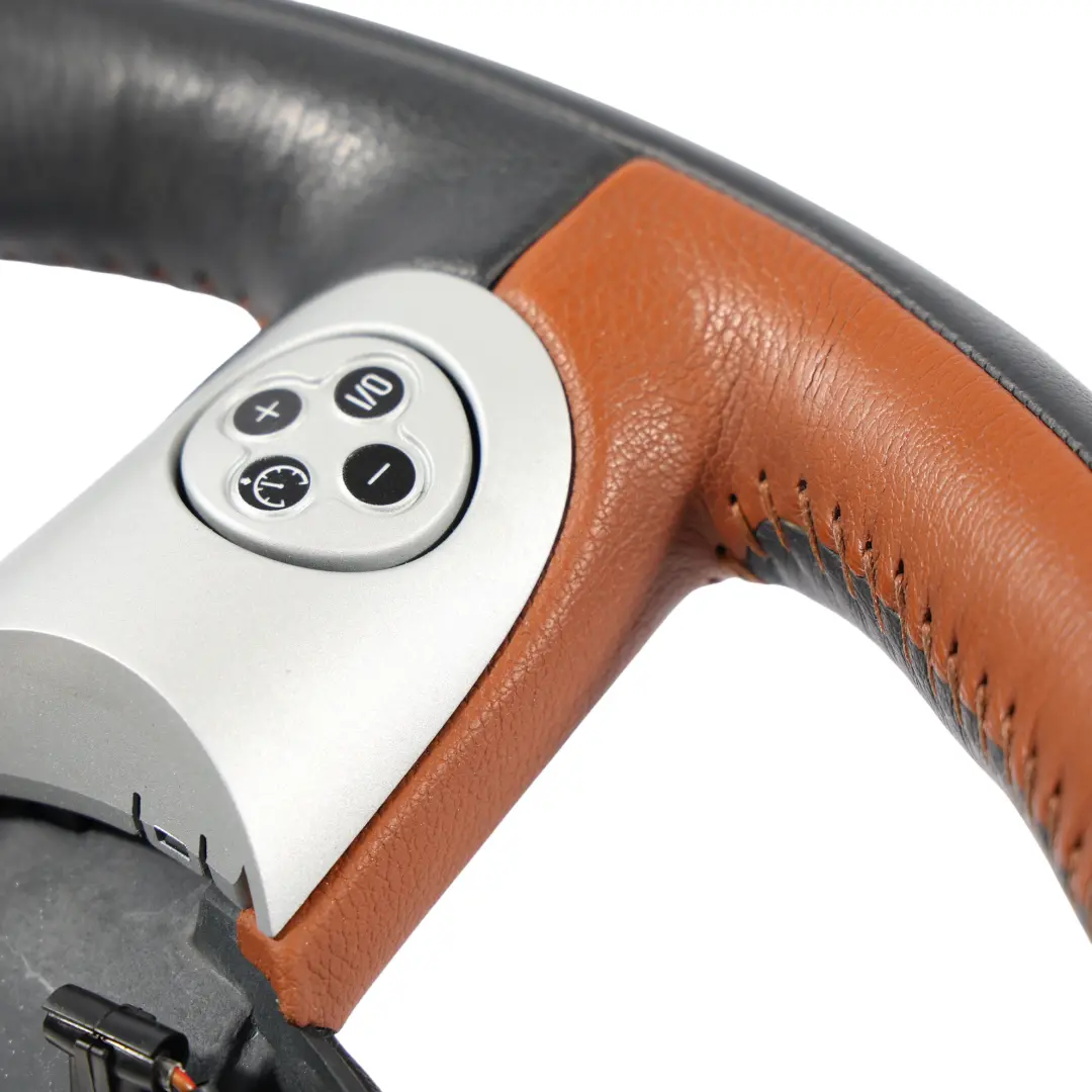 Steering Wheel Sport Black Brown Leather Mulifunction to Mini R50 R52 R53 with Part number 6778149 Mini R50 R52 R53 Steering Wheel Sport Black Brown Leather Mulifunction - SKU 6778149 - Part number 6778149