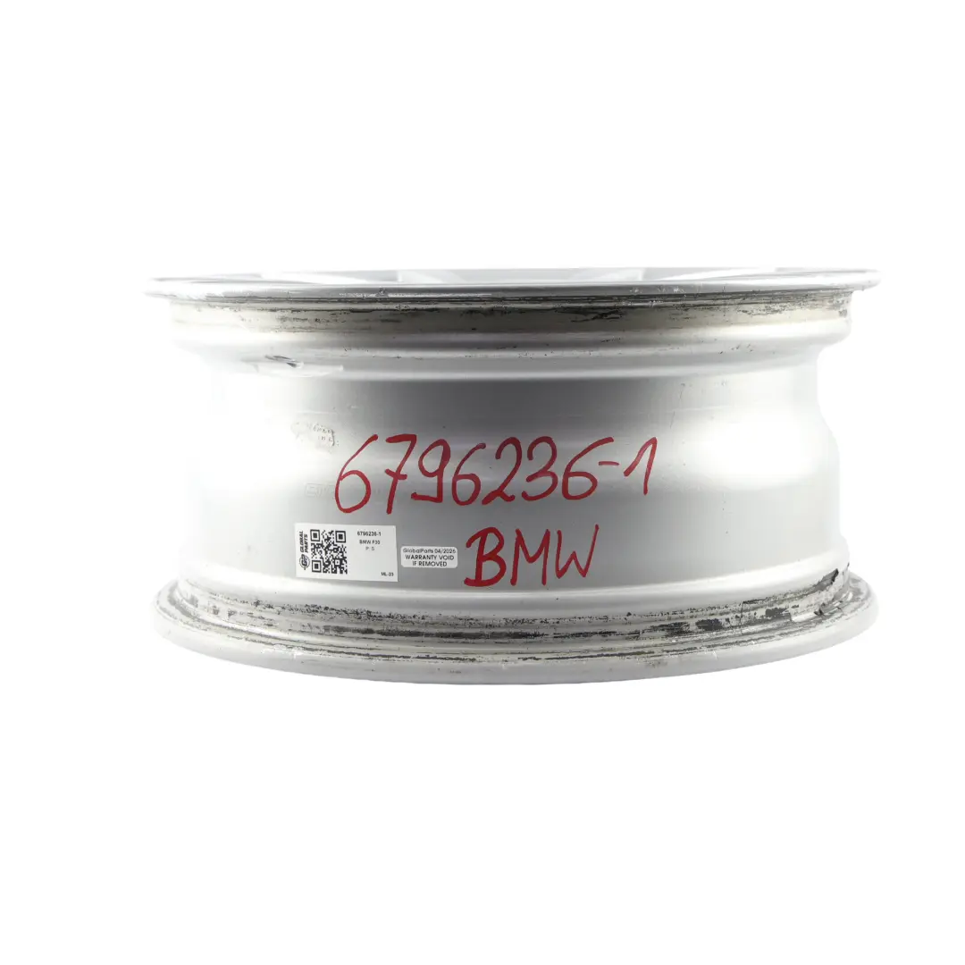 BMW F30 F31 F36 Silberne Leicht Metall Felge 16" 7J ET:31 V-Speiche 390 - SKU 6796236-1 - Teilenummer 6796236