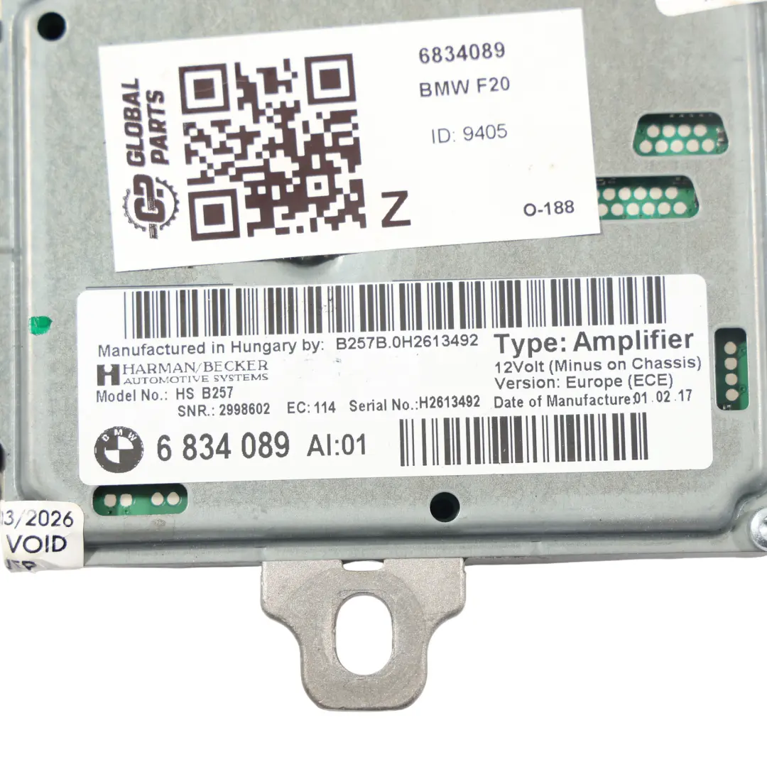 BMW F20 F21 F22 F23 F31 Moduł Sterownik Active Sound Harman Becker - SKU 6834089 - Numer Części 6834089