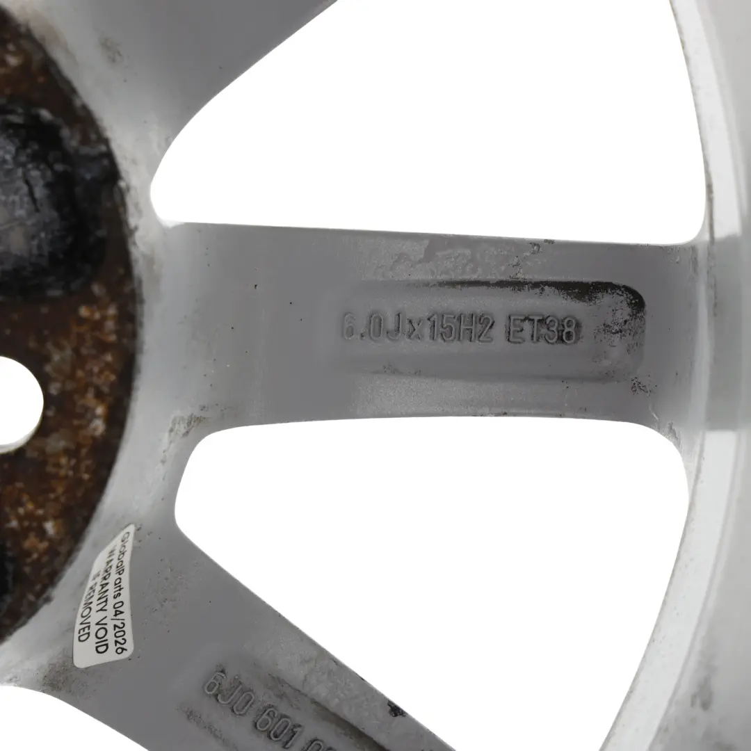 Seat Ibiza Mk4 Felga Aluminiowa Srebrna 15" 6J ET38 5X100 - SKU 6J0601025K-1 - Numer Części 6J0601025K