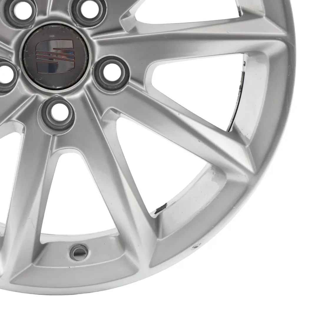Mk4 Silver Alloy Wheel 15" 6J ET38 5X100 to Seat Ibiza with Part number 6J0601025K Seat Ibiza Mk4 Silver Alloy Wheel 15" 6J ET38 5X100 - SKU 6J0601025K-1 - Part number 6J0601025K