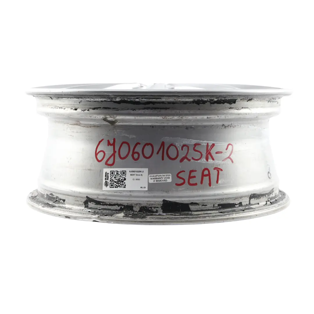 Mk4 Felga Aluminiowa Srebrna 15" 6J ET38 5X100 do Seat Ibiza o numerze 6J0601025K Seat Ibiza Mk4 Felga Aluminiowa Srebrna 15" 6J ET38 5X100 - SKU 6J0601025K-2 - Numer Części 6J0601025K
