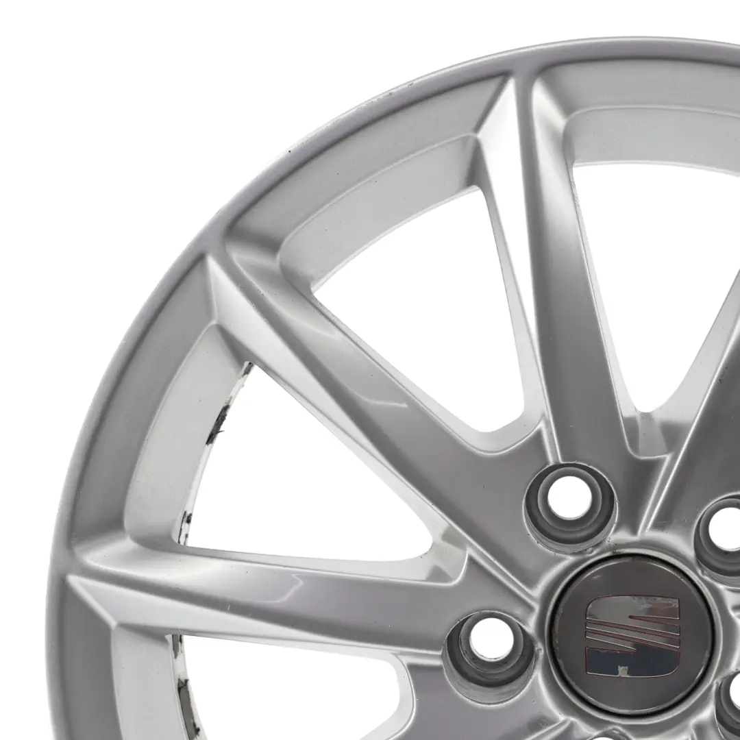 Mk4 Felga Aluminiowa Srebrna 15" 6J ET38 5X100 do Seat Ibiza o numerze 6J0601025K Seat Ibiza Mk4 Felga Aluminiowa Srebrna 15" 6J ET38 5X100 - SKU 6J0601025K-4 - Numer Części 6J0601025K