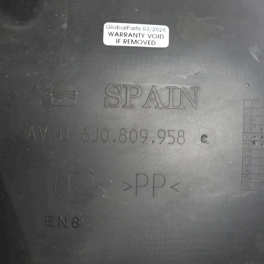 Seat Ibiza Mk4 6J Wheel Arch Liner Cover Splash Guard Front Right O/S - SKU 6P0809958 - Part number 6P0809958