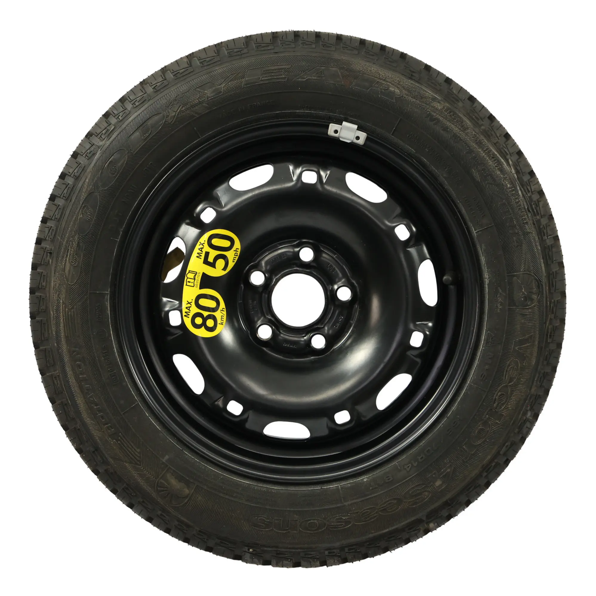 VW Polo Mk5 Spare Wheel Steel Rim R14 5J ET:43 Goodyear Tyre 165/70 6Q0601027R