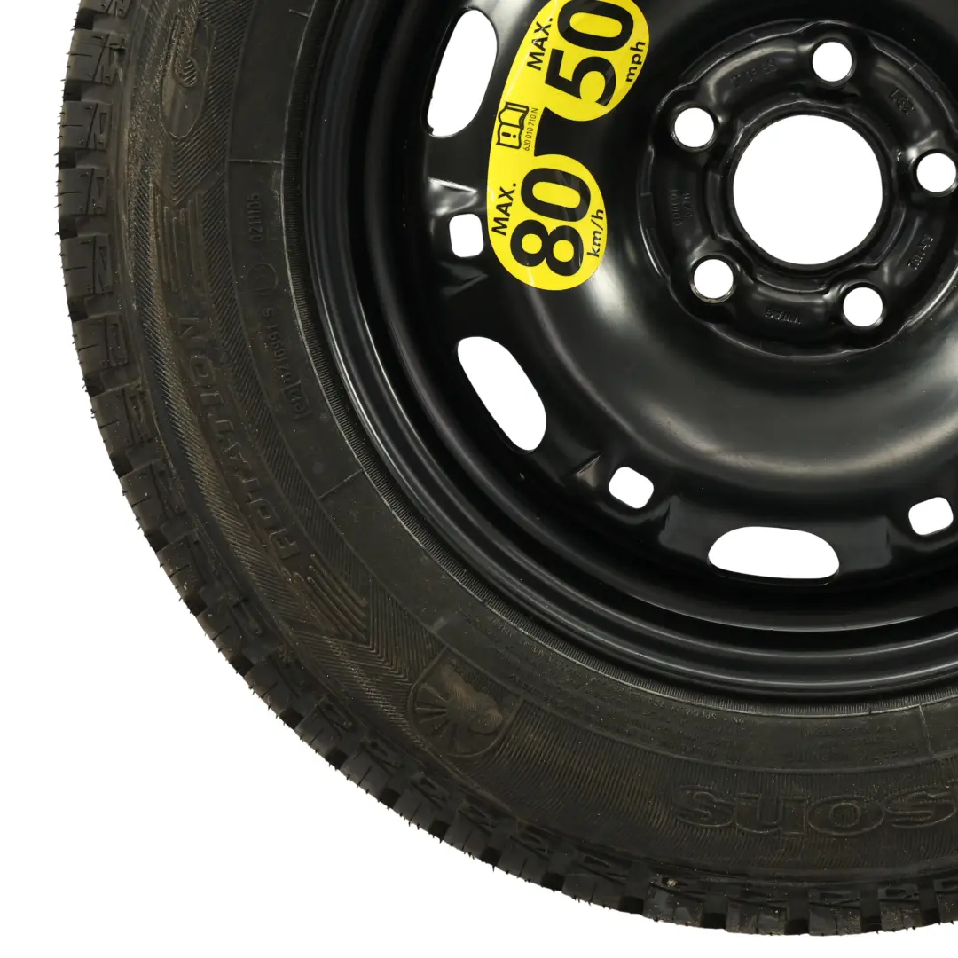 Volkswagen Polo Mk5 Jante Acier Roue Secours R14 5J ET:43 Pneu - SKU 6Q0601027R-2 - Numéro de pièce 6Q0601027R