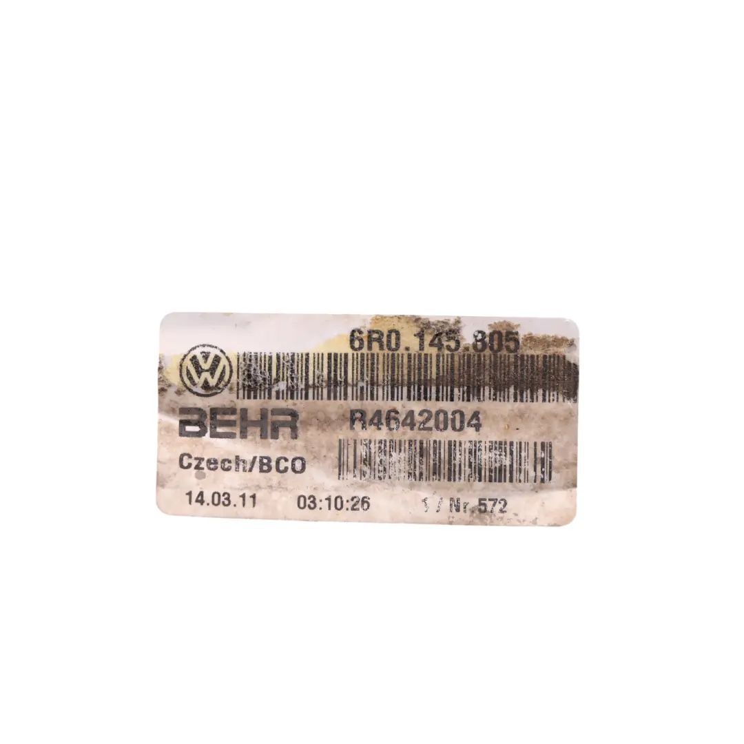 6J VW Polo Intercooler Radiator 1.2 TDI CFWA DIESEL to Seat Ibiza with Part number 6R0145805 Seat Ibiza 6J VW Polo Intercooler Radiator 1.2 TDI CFWA DIESEL - SKU 6R0145805 - Part number 6R0145805