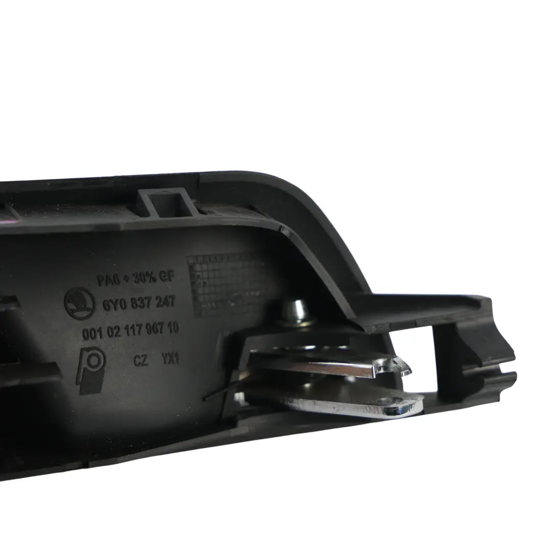 Skoda Fabia 6Y Mk1 Interior Door Handle Trim Front Left N/S Black Onyx - SKU RHD-6Y0837247 - Part number 6Y0837247