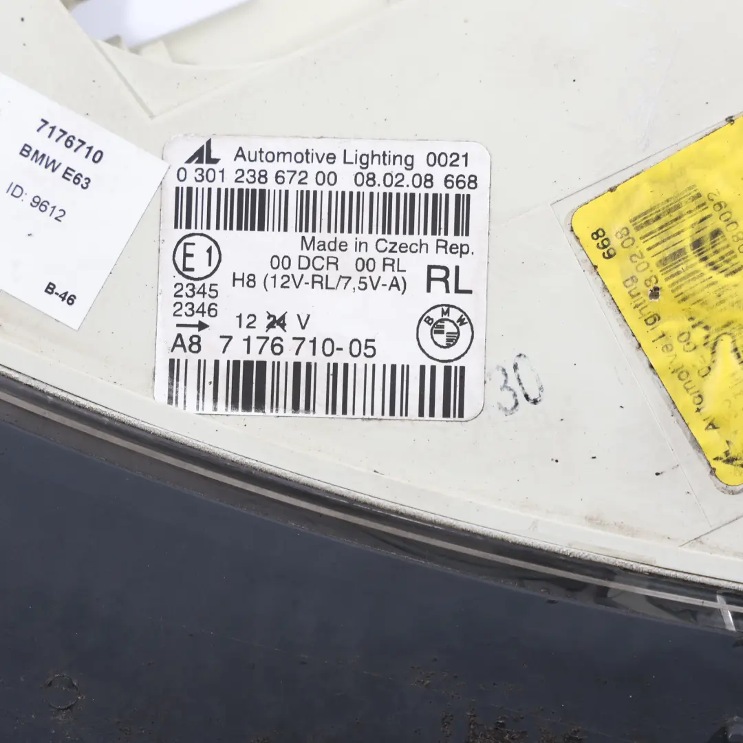 BMW E63 E64 Luz Intermitente Delantera Derecha 7176872 - SKU 7176710 - Número de pieza 7176710