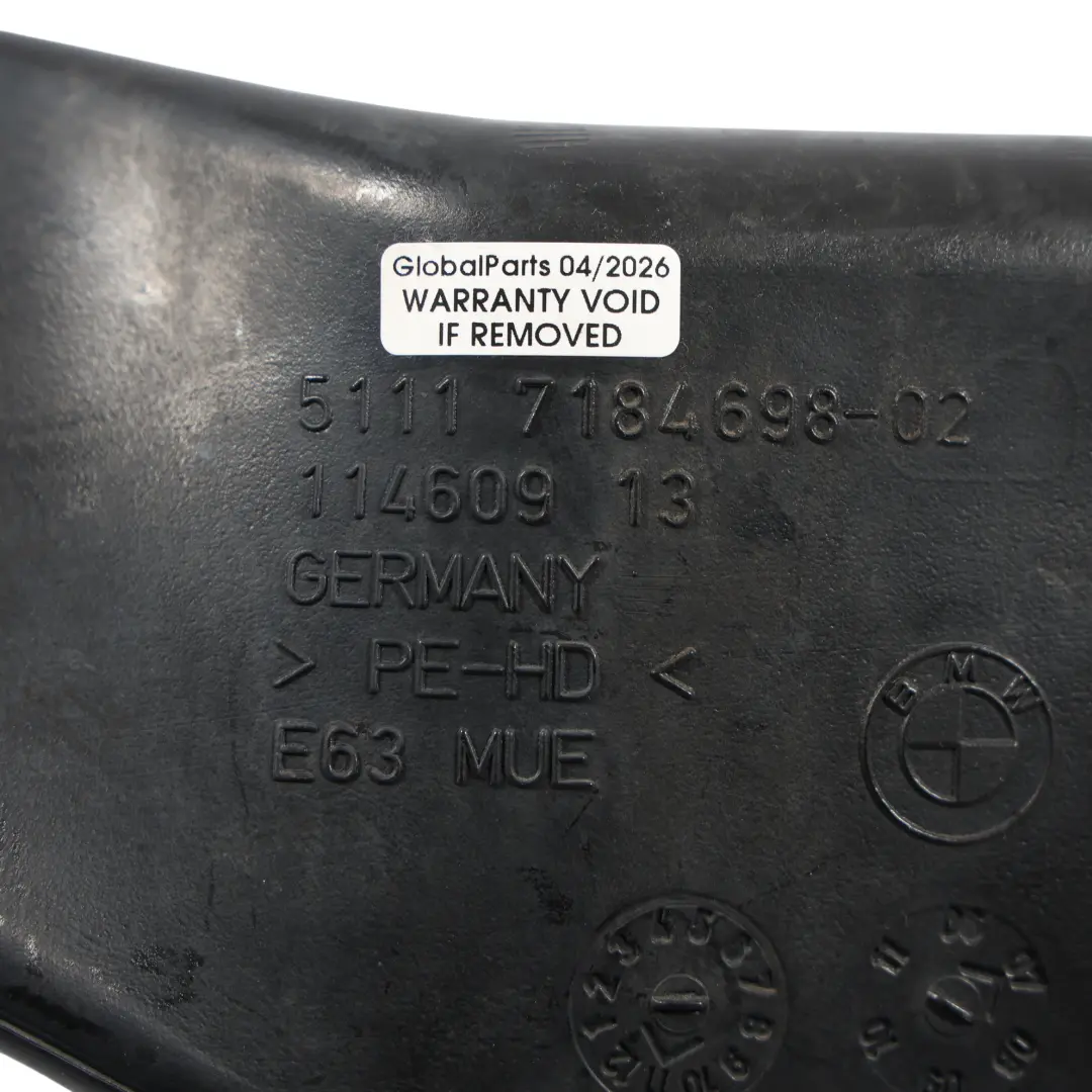 Tubo Condotto Aria Pinza Freno Anteriore Destro per BMW E63 E64 LCI con numero di parte 7184698 BMW E63 E64 LCI Tubo Condotto Aria Pinza Freno Anteriore Destro - SKU 7184698 - Numero di parte 7184698