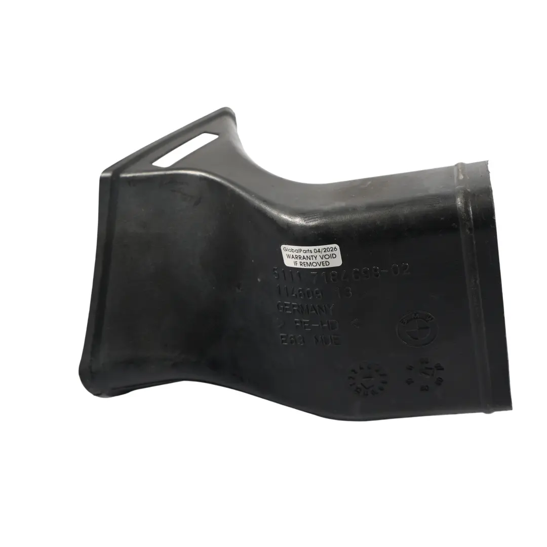 Tubo Conducto Aire Pinza Freno Delantero Derecho para BMW E63 E64 LCI con número de pieza 7184698 BMW E63 E64 LCI Tubo Conducto Aire Pinza Freno Delantero Derecho - SKU 7184698 - Número de pieza 7184698