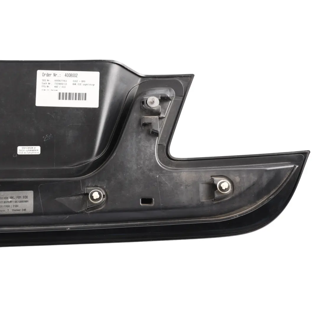 Finisher Boot Lid Cover Sophisto Grey Brilliant 2 - B90 to BMW F01 F02 Tailgate with Part number 7205731 BMW F01 F02 Tailgate Finisher Boot Lid Cover Sophisto Grey Brilliant 2 - B90 - SKU 7205731-SBR - Part number 7205731