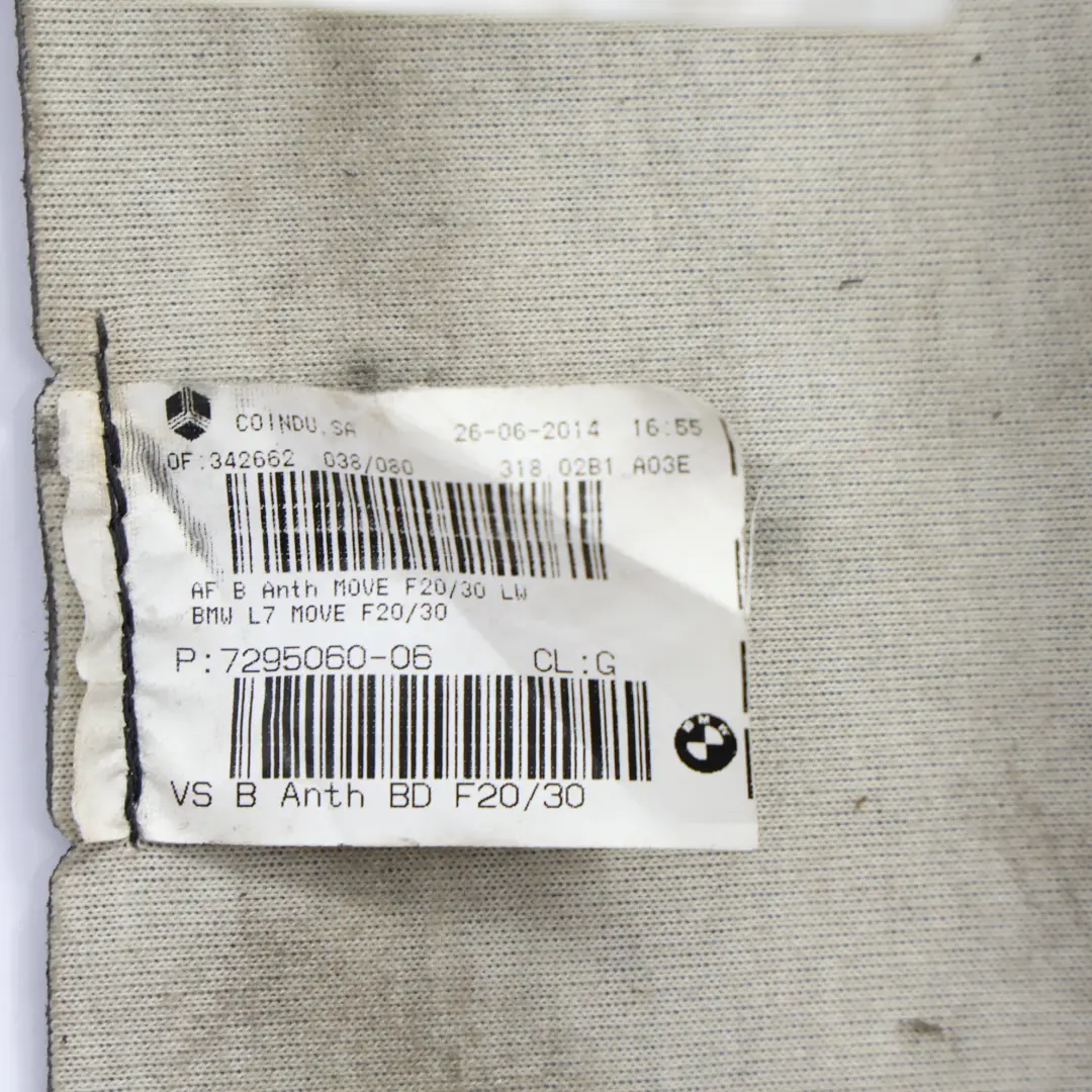 BMW F20 F21 F30 F31 Siedzisko Fotela Przód Grzanie Materiał Move Antracyt - SKU 7295060-2 - Numer Części 7295060