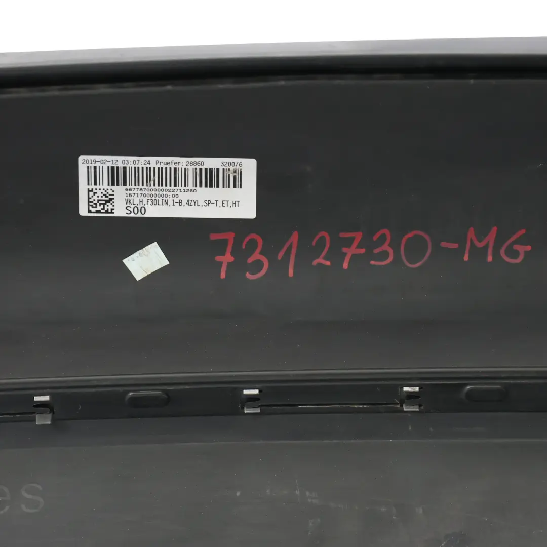 Bumper Trim Panel PDC Mineralgrau Mineral Grey Metallic - B39 to BMW F30 Rear with Part number 7312730 BMW F30 Rear Bumper Trim Panel PDC Mineralgrau Mineral Grey Metallic - B39 - SKU 7312730-MG - Part number 7312730