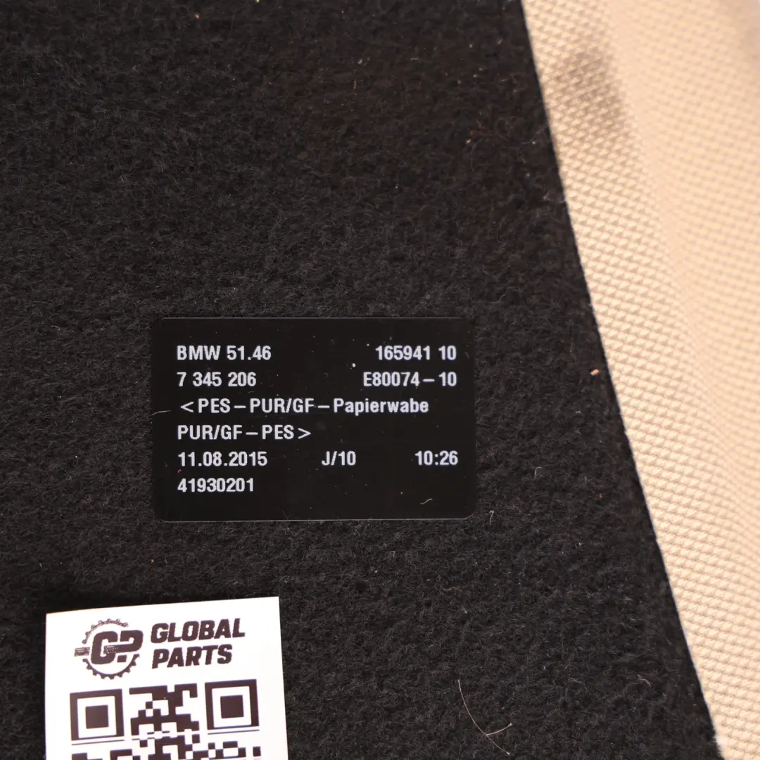 Parcel Shelf Rear Trunk Luggage Compartment Beige to BMW F36 Gran Coupe with Part number 7345206 BMW F36 Gran Coupe Parcel Shelf Rear Trunk Luggage Compartment Beige - SKU 7345206 - Part number 7345206