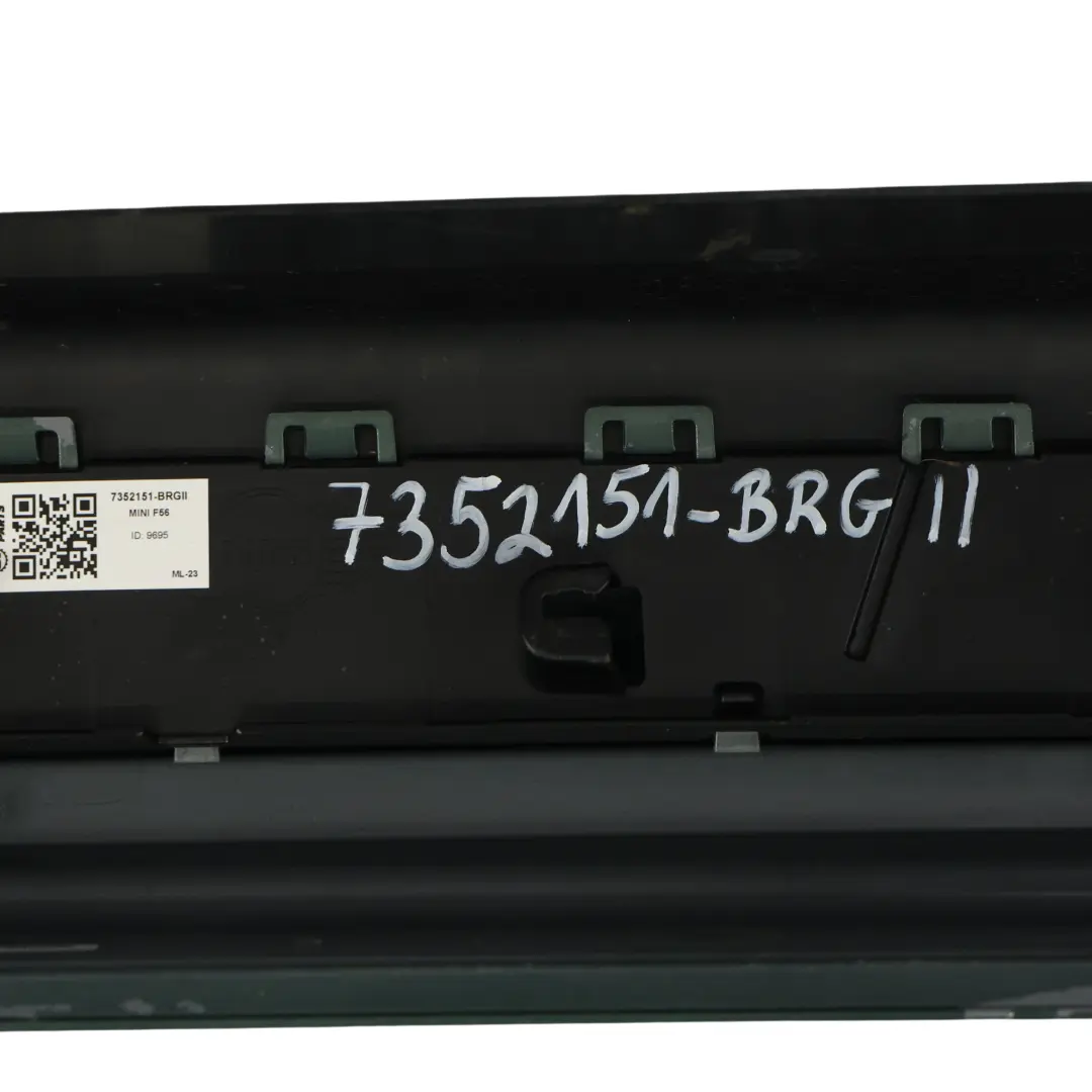 Side Skirt Left N/S JCW Sill Panel British Racing Green II Metallic B22 to Mini F56 with Part number 7352151 Mini F56 Side Skirt Left N/S JCW Sill Panel British Racing Green II Metallic B22 - SKU 7352151-BRGII - Part number 7352151