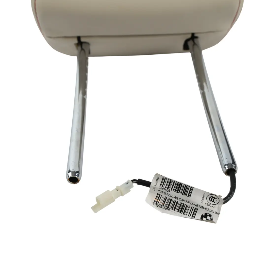 BMW X3 F25 Poggiatesta Sedile Anteriore Sinistro Destro Pelle Avorio Bianco - SKU 7368475 - Numero di parte 7368475