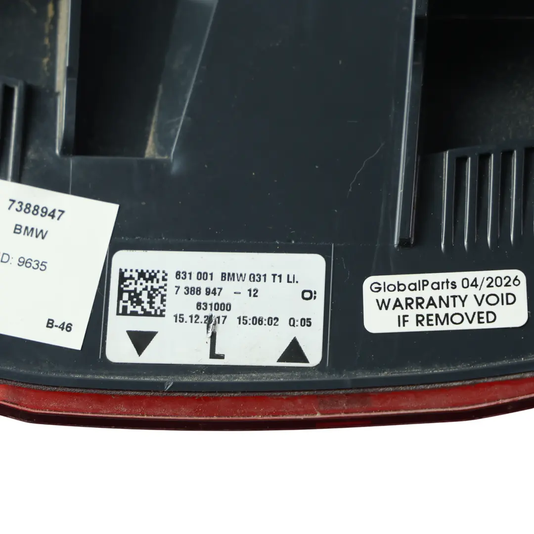 Feu Arrière Latéral Extérieur Arrière Gauche pour BMW G31 Touring à propos du numéro de pièce 7388947 BMW G31 Touring Feu Arrière Latéral Extérieur Arrière Gauche - SKU 7388947 - Numéro de pièce 7388947