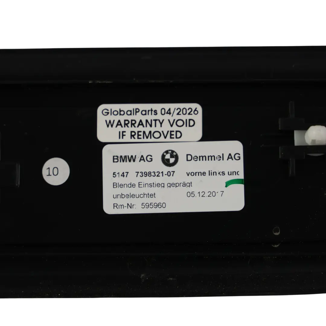 BMW G30 Listwa Progowa Nakładka Progu Przednia Lewa Prawa - SKU 7398321 - Numer Części 7398321