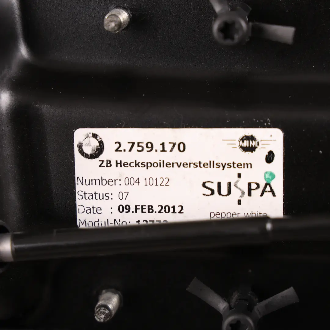 Mini Coupe R58 Rear Electric Active Spoiler Wing Pepper White - 850 - SKU 7400288-PW - Part number 7400288