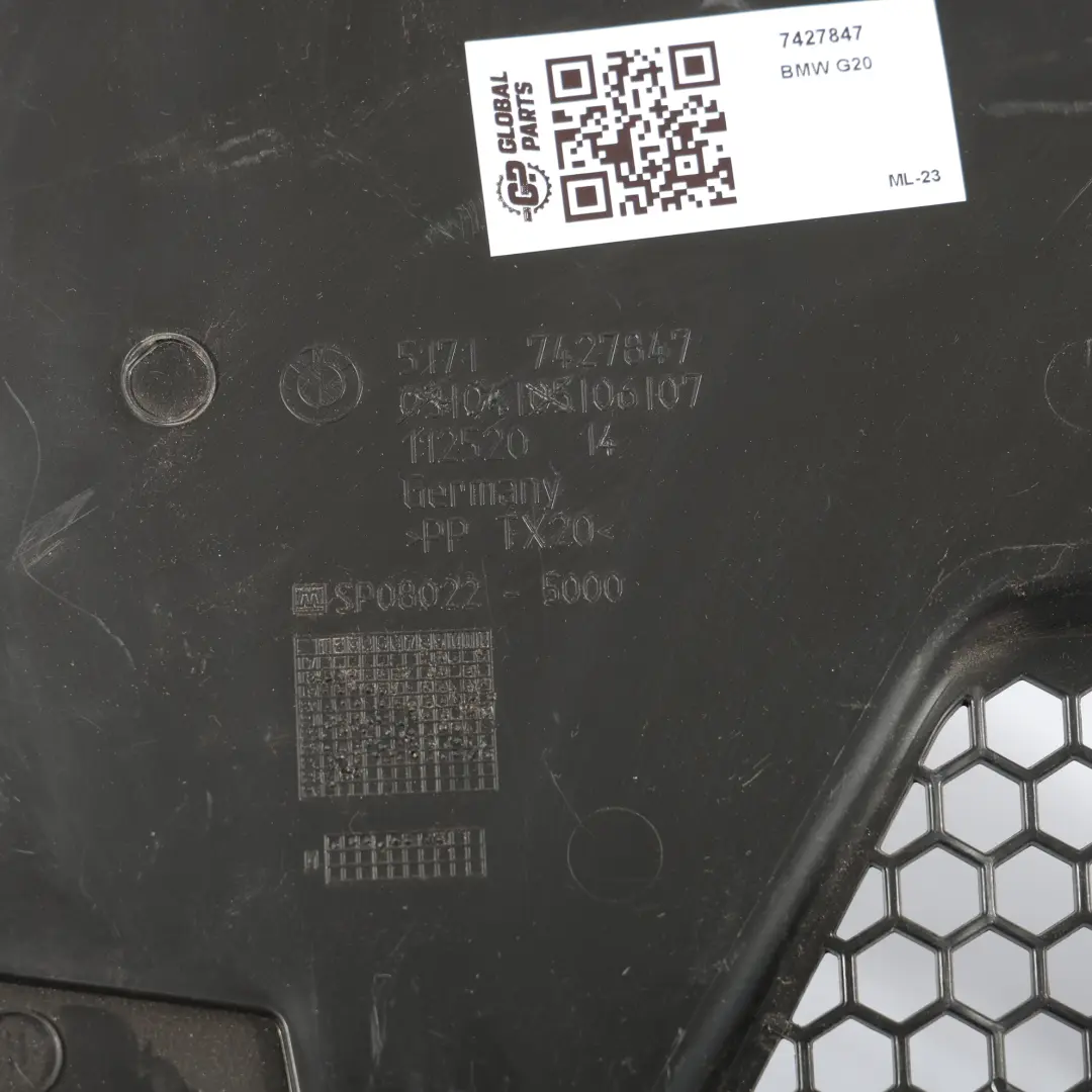 Pannello Deflettore Acqua Parabrezza Esterno per BMW G20 con numero di parte 7427847 BMW G20 Pannello Deflettore Acqua Parabrezza Esterno - SKU 7427847 - Numero di parte 7427847