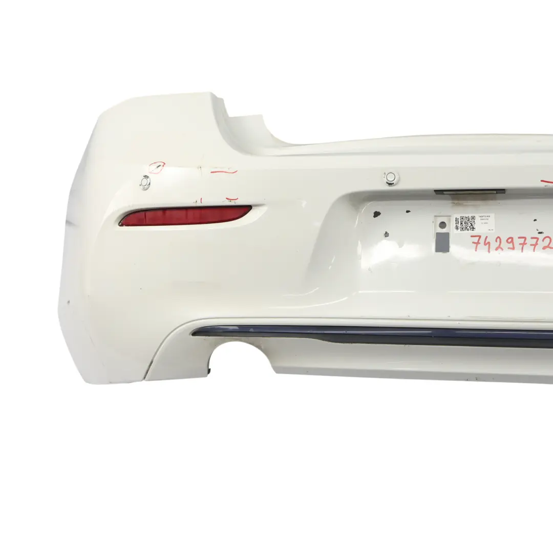 Bumper Trim Panel PDC Alpinweiss White - 300 to BMW F20 F21 LCI Rear with Part number 7429772 BMW F20 F21 LCI Rear Bumper Trim Panel PDC Alpinweiss White - 300 - SKU 7429772-AW - Part number 7429772