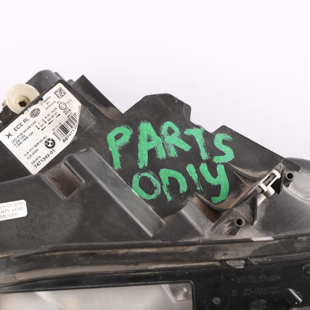 Front Headlight Headlamp Light Lamp LED Right O/S to BMW F20 F21 LCI with Part number 7471342 BMW F20 F21 LCI Front Headlight Headlamp Light Lamp LED Right O/S - SKU 7471342-1 - Part number 7471342