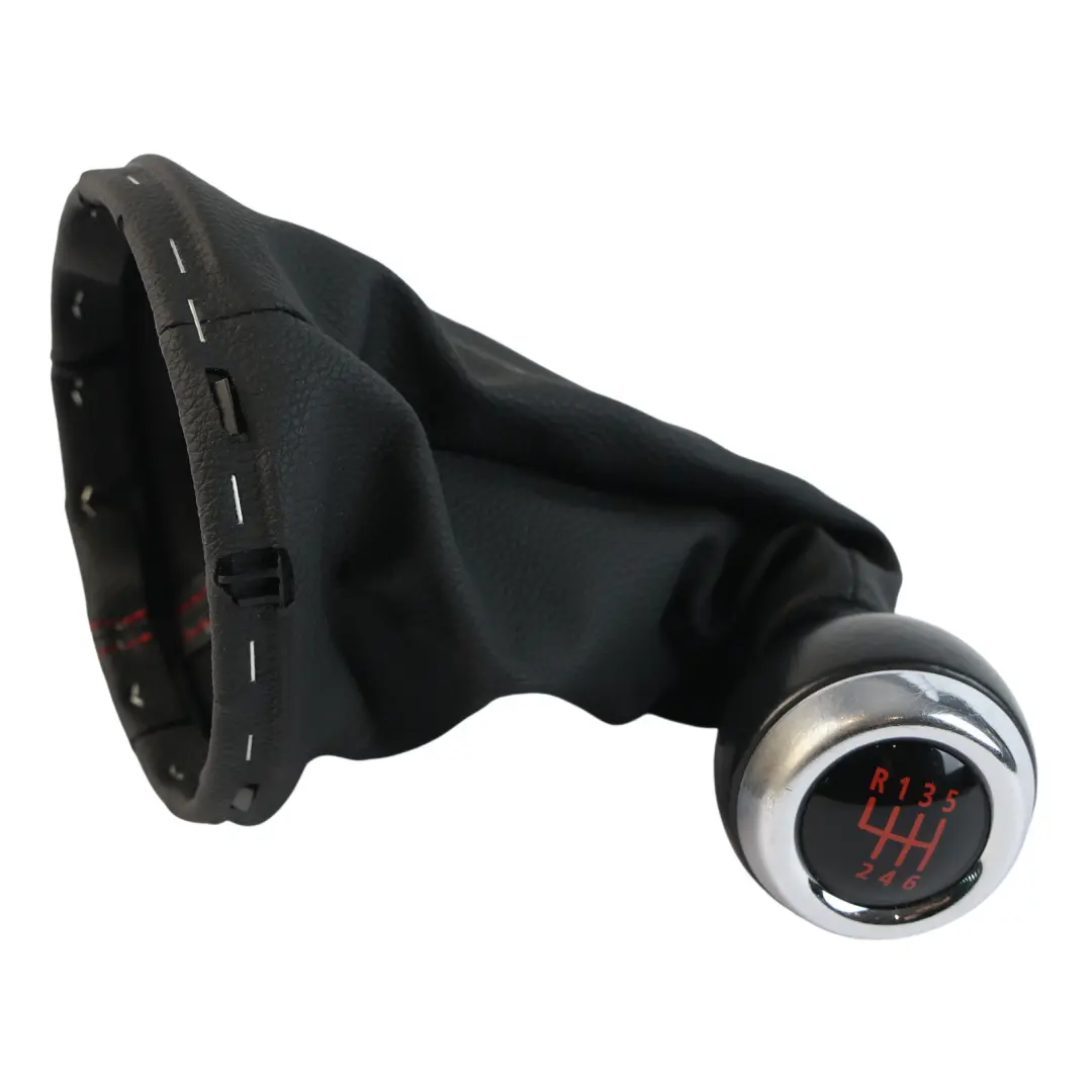 Mini R56 JCW Schaltknauf Manschette Abdeckung Leder Rot Naht 6 Gang - SKU 7587887-1 - Teilenummer 7587887