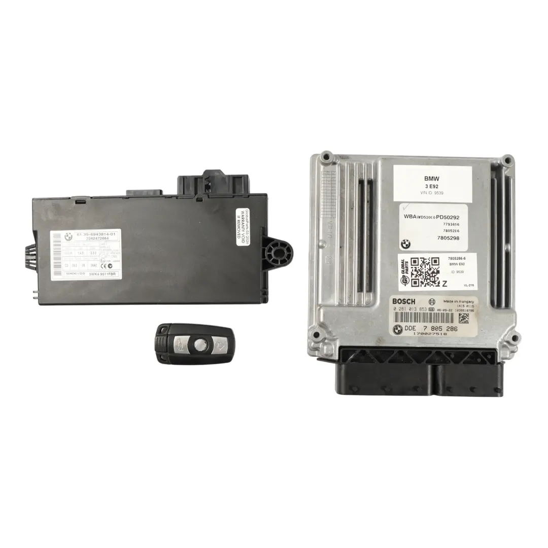 Unité Contrôle Moteur ECU + CAS3 + Clé Kit 231 HP 330d M57N2 pour BMW E92 à propos du numéro de pièce 7805286 BMW E92 Unité Contrôle Moteur ECU + CAS3 + Clé Kit 231 HP 330d M57N2 - SKU 7805286-6 - Numéro de pièce 7805286
