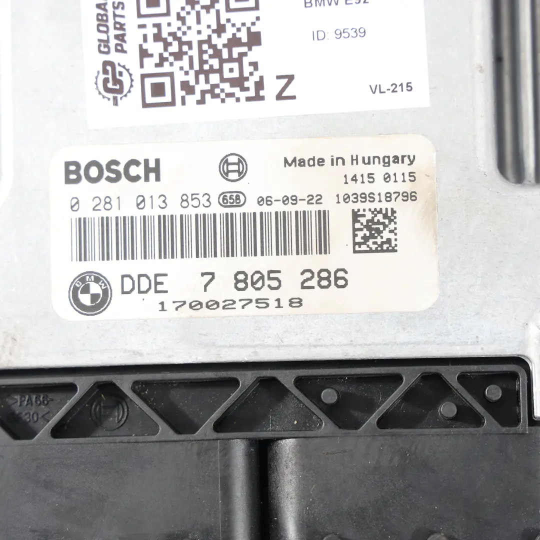 Motorsteuergerät ECU + CAS3 + Schlüssel Kit 231 HP 330d M57N2 für BMW E92 mit Teilenummer 7805286 BMW E92 Motorsteuergerät ECU + CAS3 + Schlüssel Kit 231 HP 330d M57N2 - SKU 7805286-6 - Teilenummer 7805286