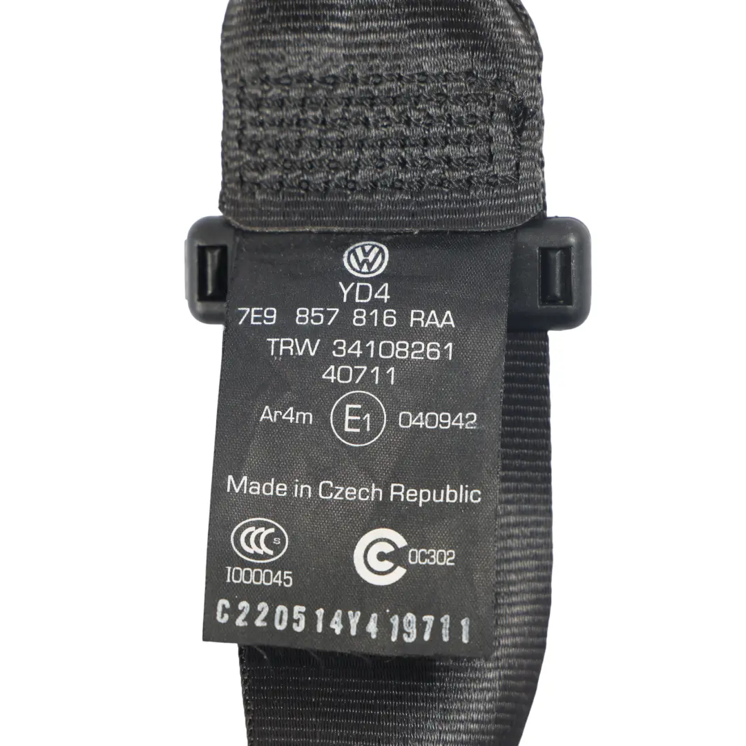 Cinturón Seguridad Negro Trasero Derecho RAA para Volkswagen Transporter T5 con número de pieza 7E9857816RAA Volkswagen Transporter T5 Cinturón Seguridad Negro Trasero Derecho RAA - SKU 7E9857816 - Número de pieza 7E9857816RAA