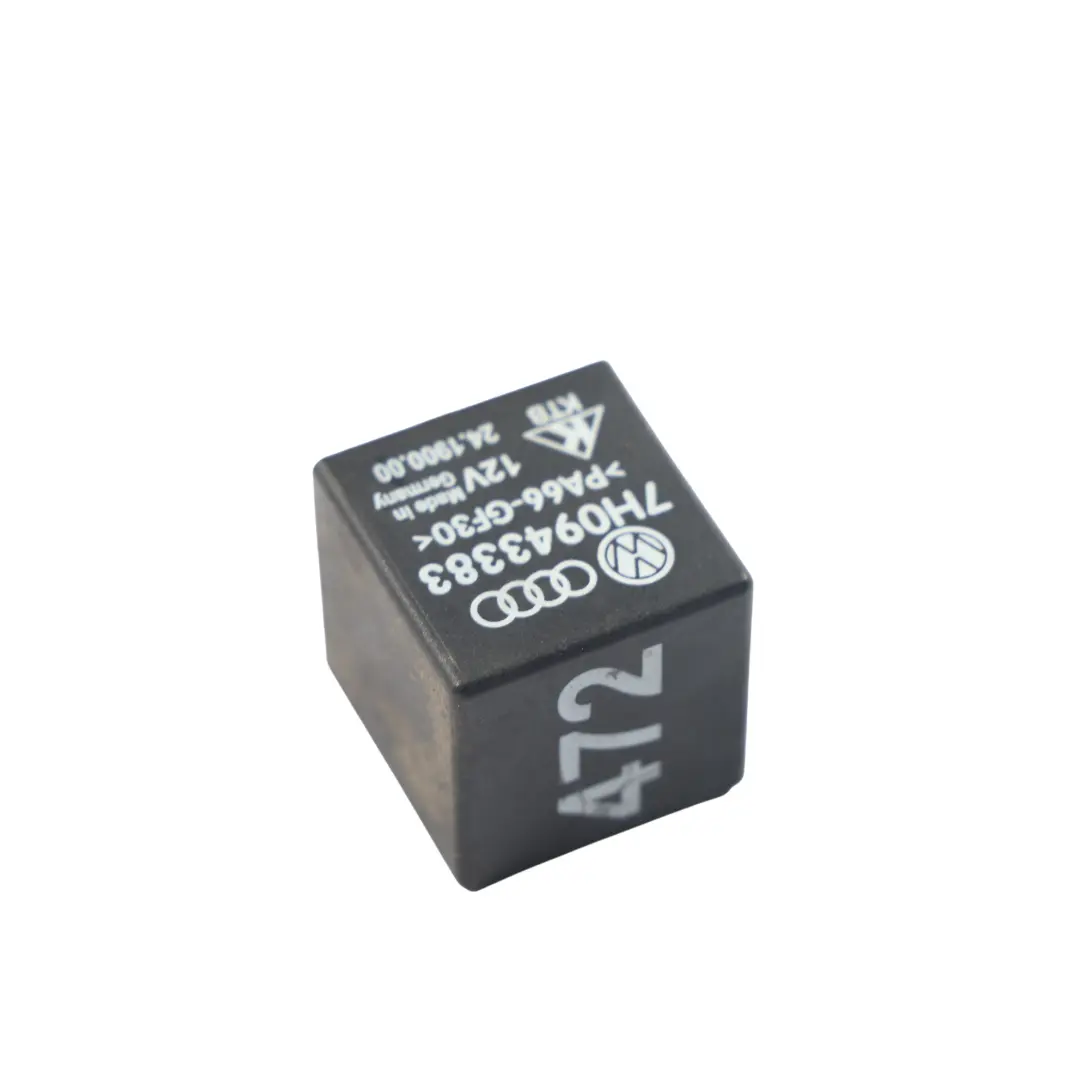 Relé Negro Unidad Control 5 Pin 12V 472 para Volkswagen Transporter T5 con número de pieza 7H0943383 Volkswagen Transporter T5 Relé Negro Unidad Control 5 Pin 12V 472 - SKU 7H0943383 - Número de pieza 7H0943383