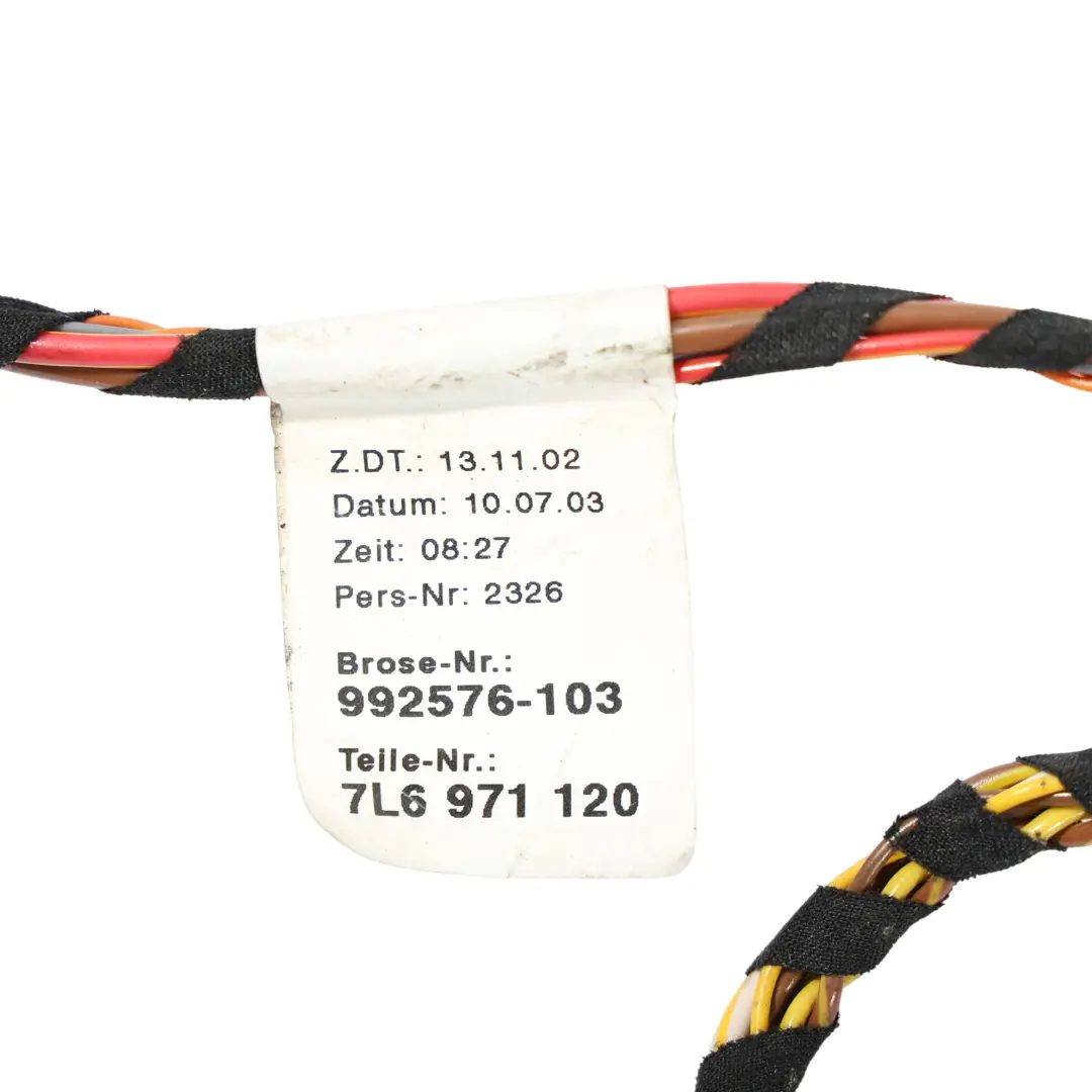 Volkswagen Touareg 7L Cablaggio Porta Anteriore Lato Passeggero - SKU 7L6971120 - Numero di parte 7L6971120