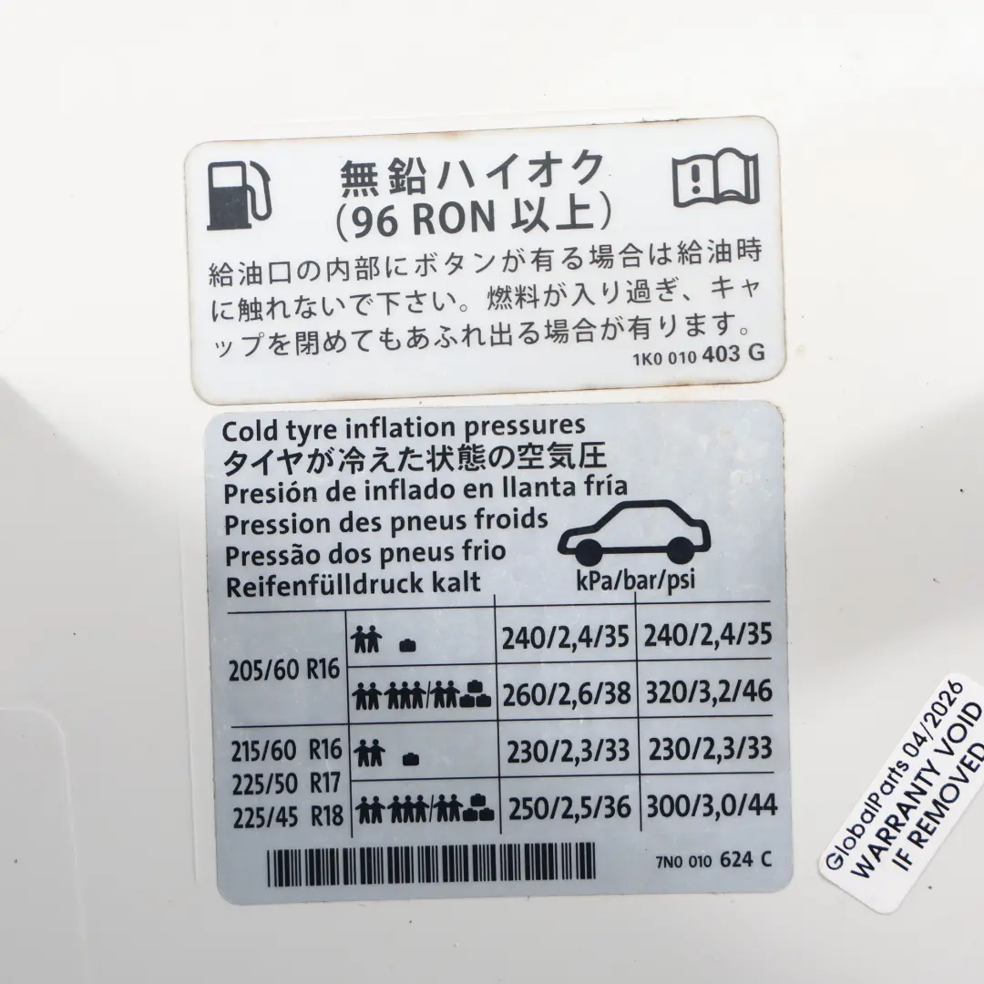 7N Tapa Combustible Blanco Candy B9A para Volkswagen VW Sharan con número de pieza 7N0809857A Volkswagen VW Sharan 7N Tapa Combustible Blanco Candy B9A - SKU 7N0809857A-CAN - Número de pieza 7N0809857A