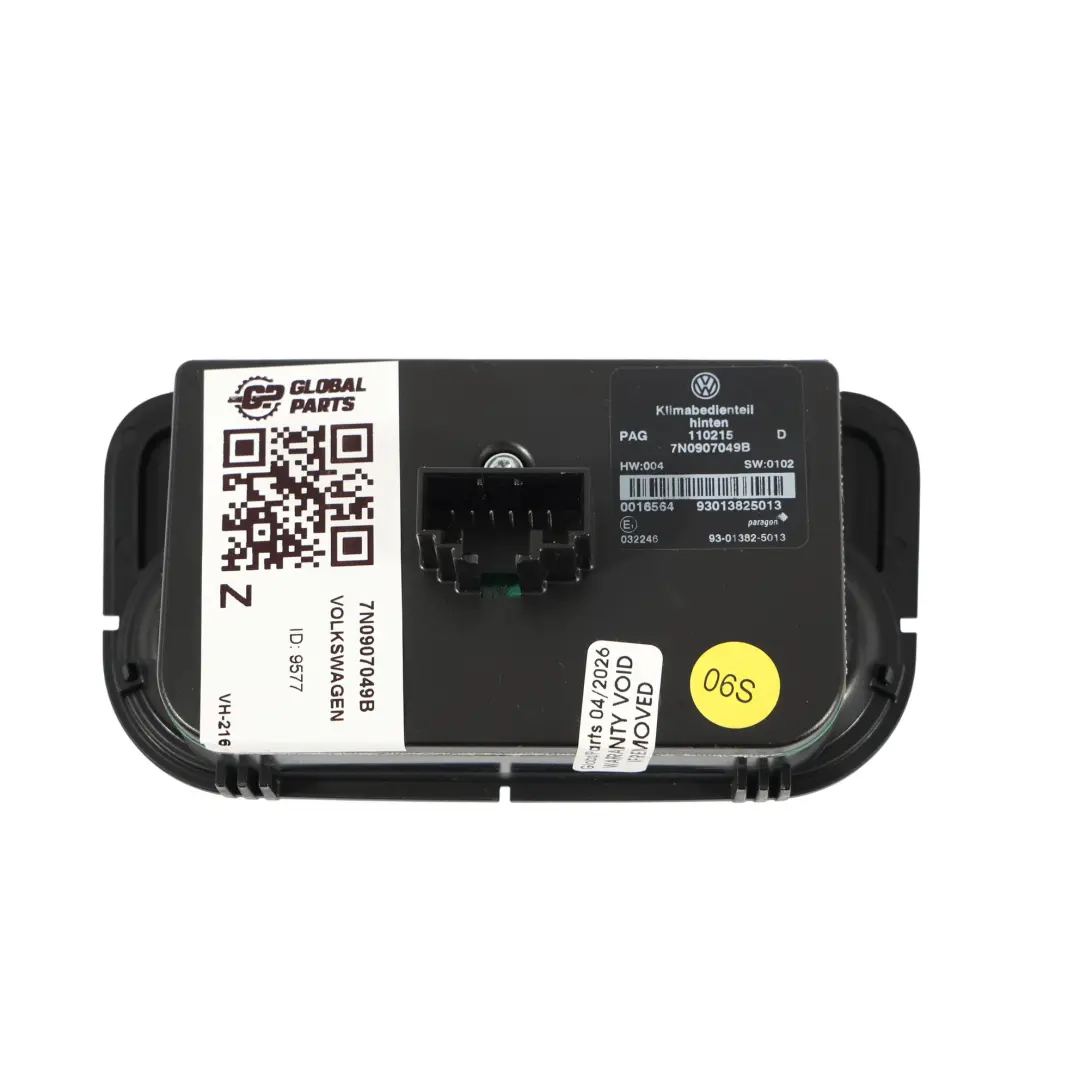 7N Pannello Controllo Clima Interruttore per Volkswagen Sharan con numero di parte 7N0907049B Volkswagen Sharan 7N Pannello Controllo Clima Interruttore - SKU 7N0907049B - Numero di parte 7N0907049B