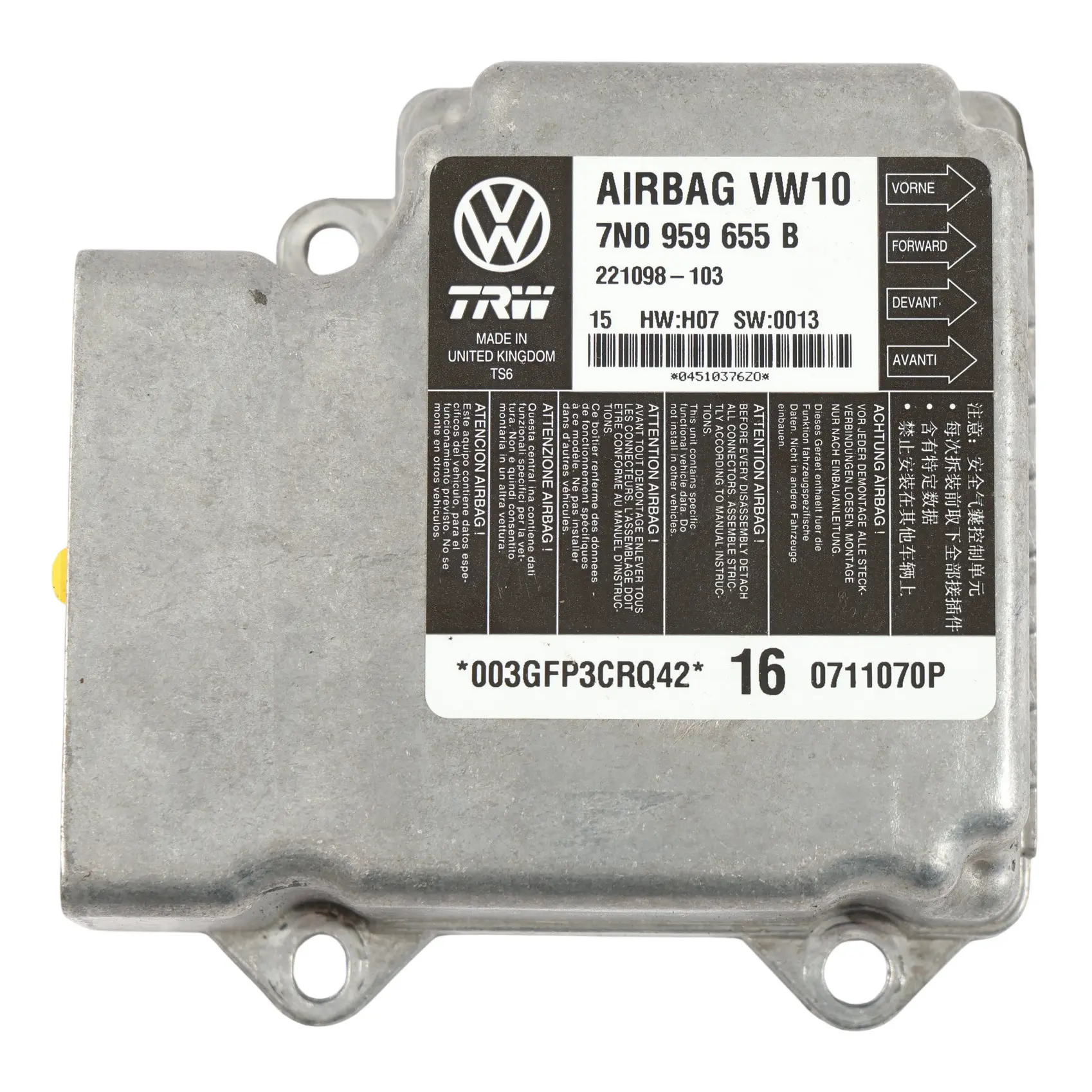 Volkswagen VW Sharan 7N Module ECU Unité Contrôle Air 7N0959655B