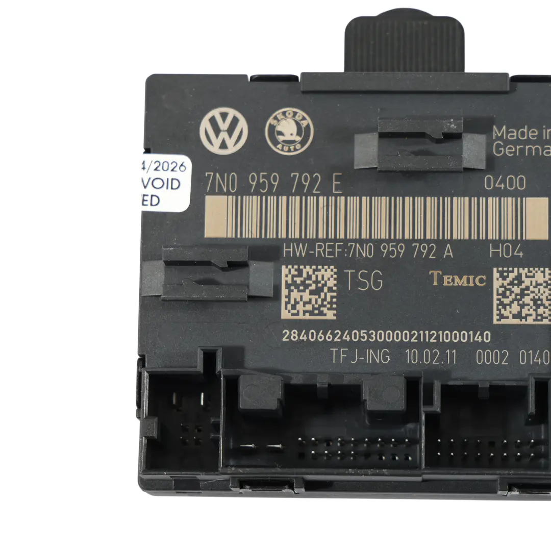 Volkswagen Sharan 7N Moduł Sterownik Drzwi Pasażera - SKU 7N0959792E - Numer Części 7N0959792E