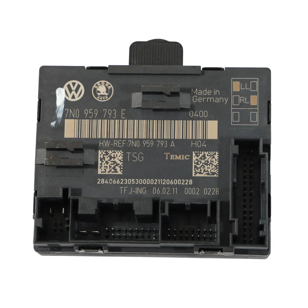 7N Module ECU Contrôle Porte Côté Conducteur pour Volkswagen Sharan à propos du numéro de pièce 7N0959793E Volkswagen Sharan 7N Module ECU Contrôle Porte Côté Conducteur - SKU 7N0959793E - Numéro de pièce 7N0959793E