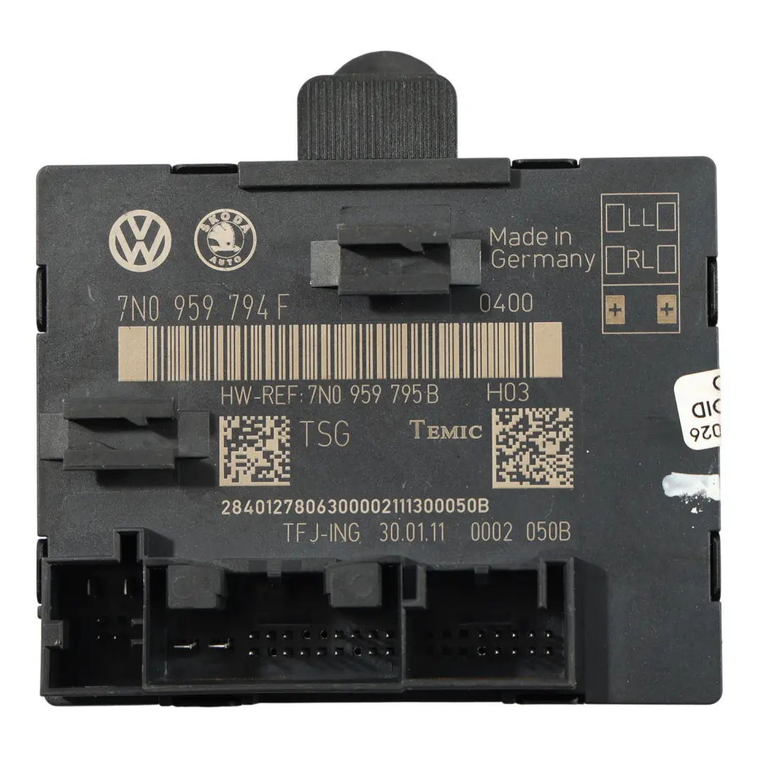 7N Moduł Sterownik Drzwi Tył Lewo Prawo ECU do Volkswagen Sharan o numerze 7N0959794F Volkswagen Sharan 7N Moduł Sterownik Drzwi Tył Lewo Prawo ECU - SKU 7N0959794F - Numer Części 7N0959794F