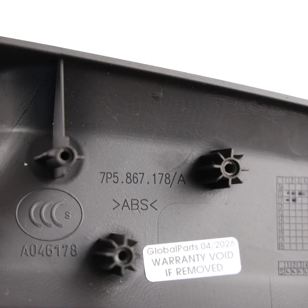Porsche Cayenne 92A Supporto Bracciolo Porta Anteriore Destro Nero - SKU 7P5867178A - Numero di parte 7P5867178A