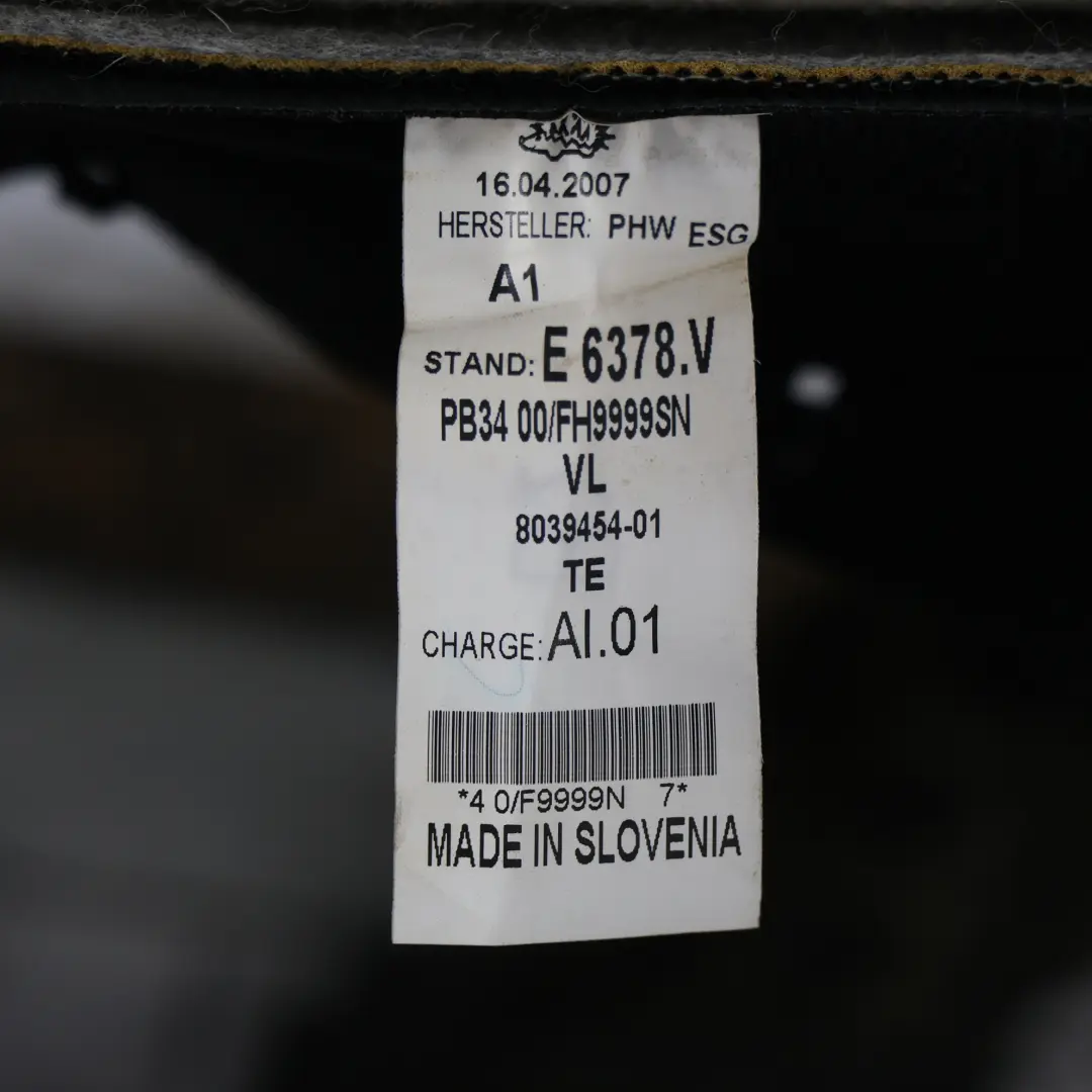 BMW E60 E61 Dossier Siège Sport Avant Tissu Cuir Gauche Droite - SKU 8039460 - Numéro de pièce 8039460